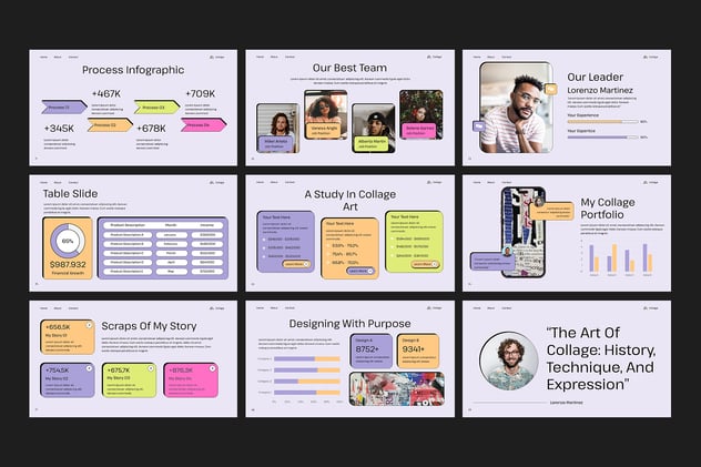 涂鸦风格色块拼贴PPT模板 - 顶尖PPT