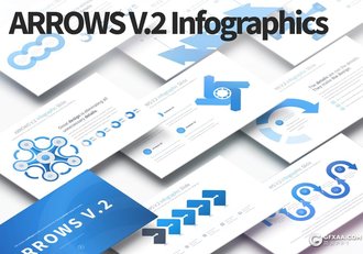 35页keynote创意箭头图形素材 11种主题配色 - 顶尖PPT
