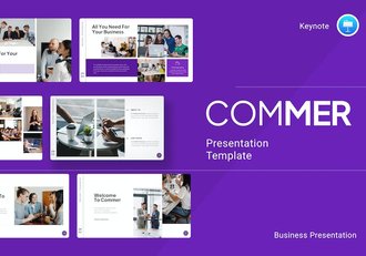 蓝色极简商务风格团队介绍国外通用keynote模板 - 顶尖PPT