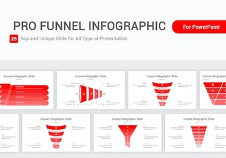 红色漏斗信息图图形图表PPT模板 - 顶尖PPT