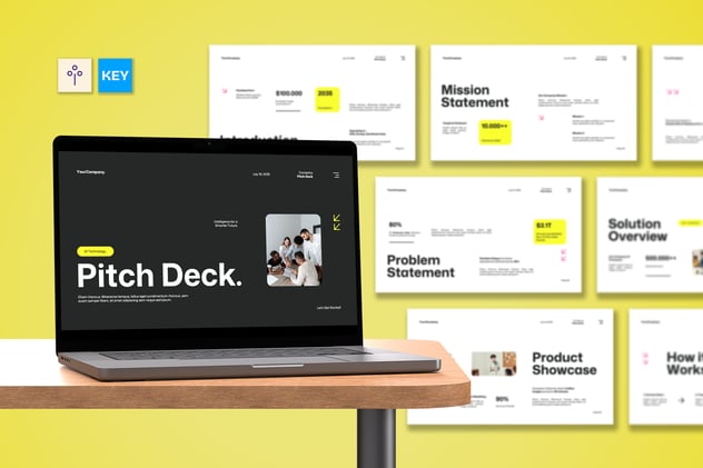 灰黄色白色人工智能科技公司keynote模板 - 顶尖PPT