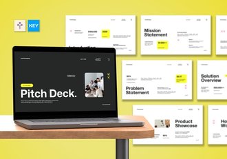 灰黄色白色人工智能科技公司keynote模板 - 顶尖PPT