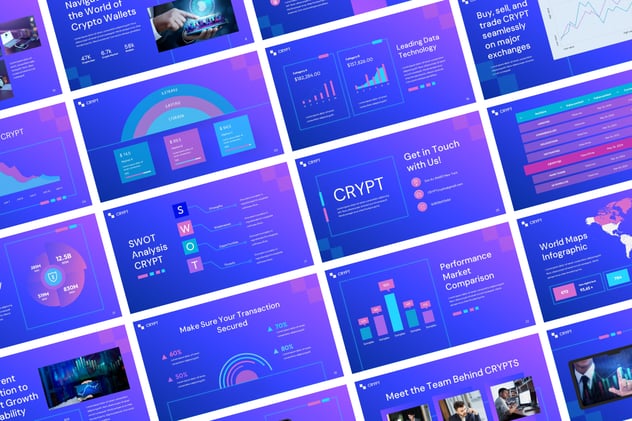 蓝紫渐变加密货币科技keynote模板 - 顶尖PPT