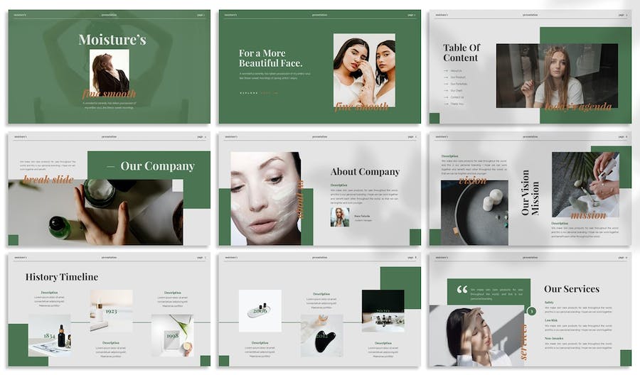 护肤保湿产品推介宣传PPT模板 - 顶尖PPT