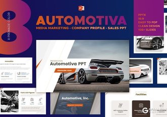 110页汽车媒体营销策划ppt模板 8种主题配色 - 顶尖PPT