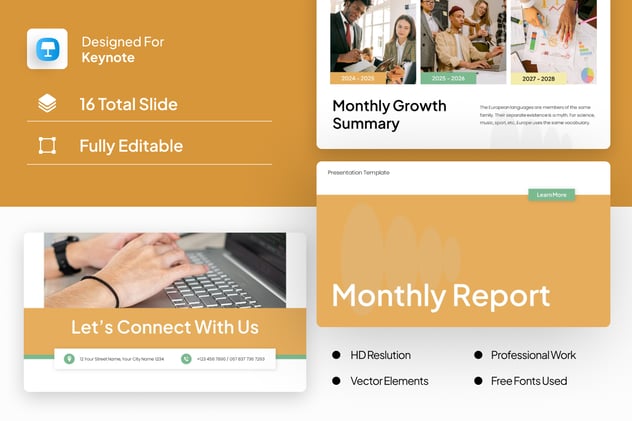 月度财务报告总结展示Keynote模板 - 顶尖PPT