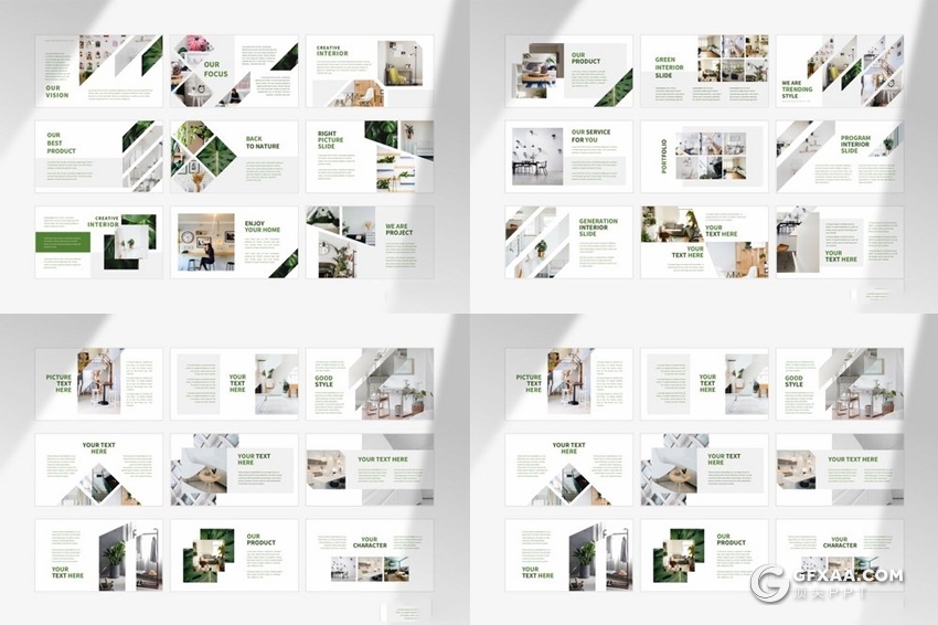 45页白色简约文艺风格PPT模板 - 顶尖PPT