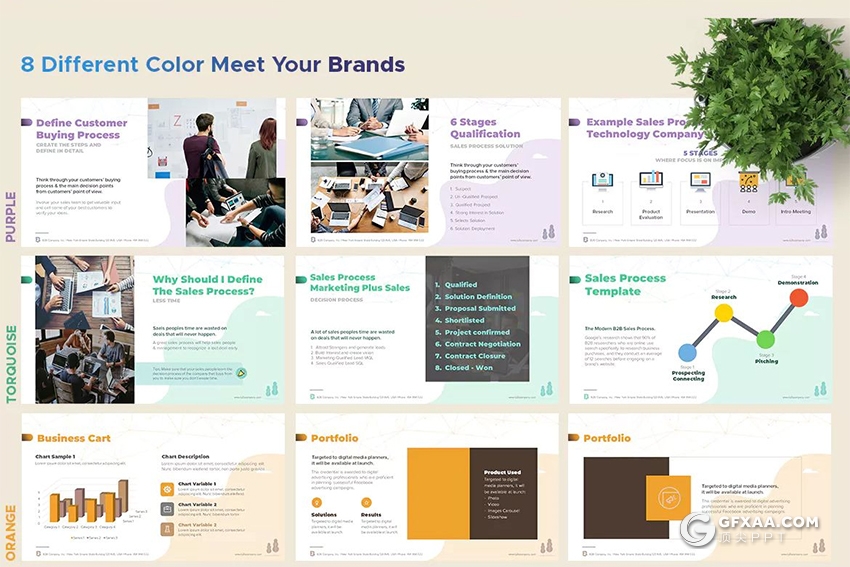 64页高端商务风格B2B市场营销Google Slide模板 - 顶尖PPT