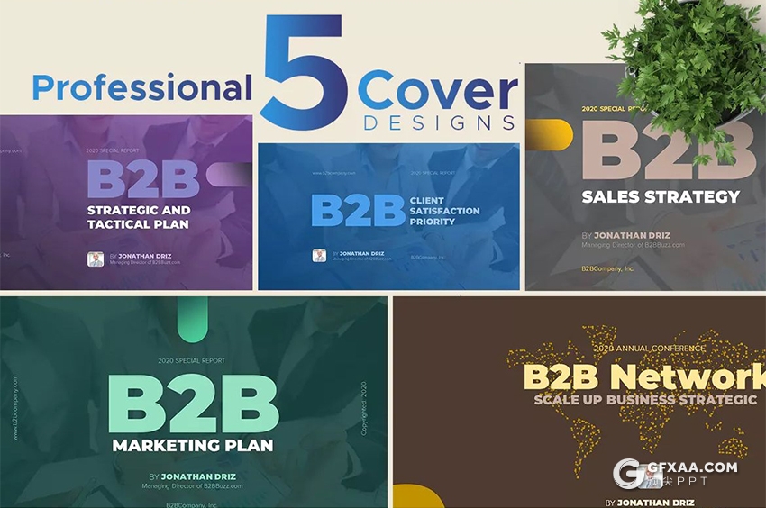 64页高端商务风格B2B市场营销Google Slide模板 - 顶尖PPT