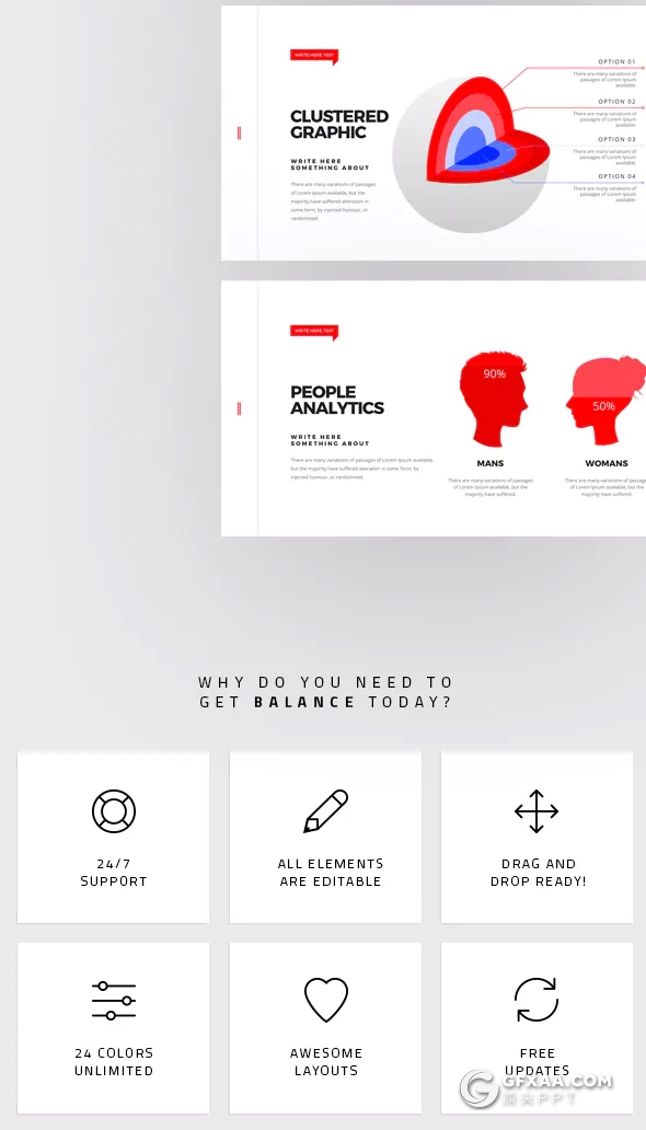 145页扁平化简约大标题展示keynote模板 - 顶尖PPT