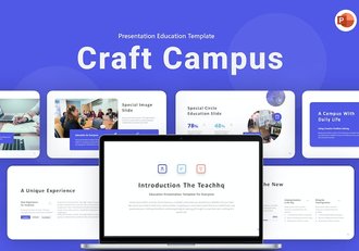 校园蓝色现代教育PPT模板 - 顶尖PPT