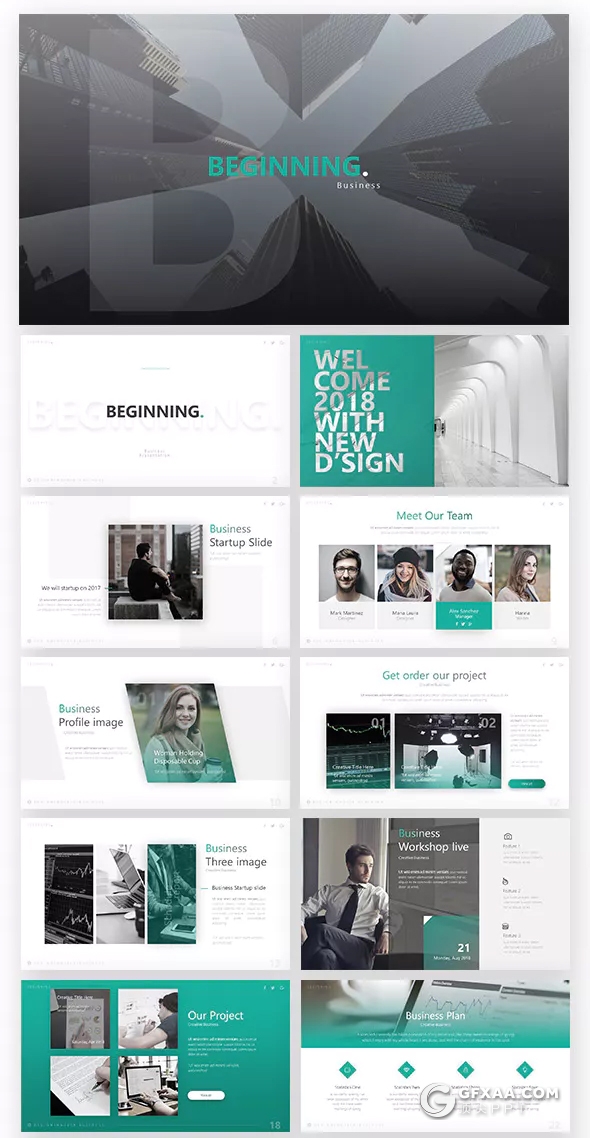 63页高逼格商务多用途ppt模板 10种主题配色 - 顶尖PPT