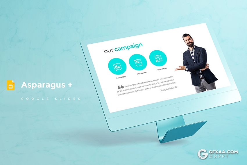 30欧美高逼格团队介绍工作汇报Google Sliders模板 - 顶尖PPT