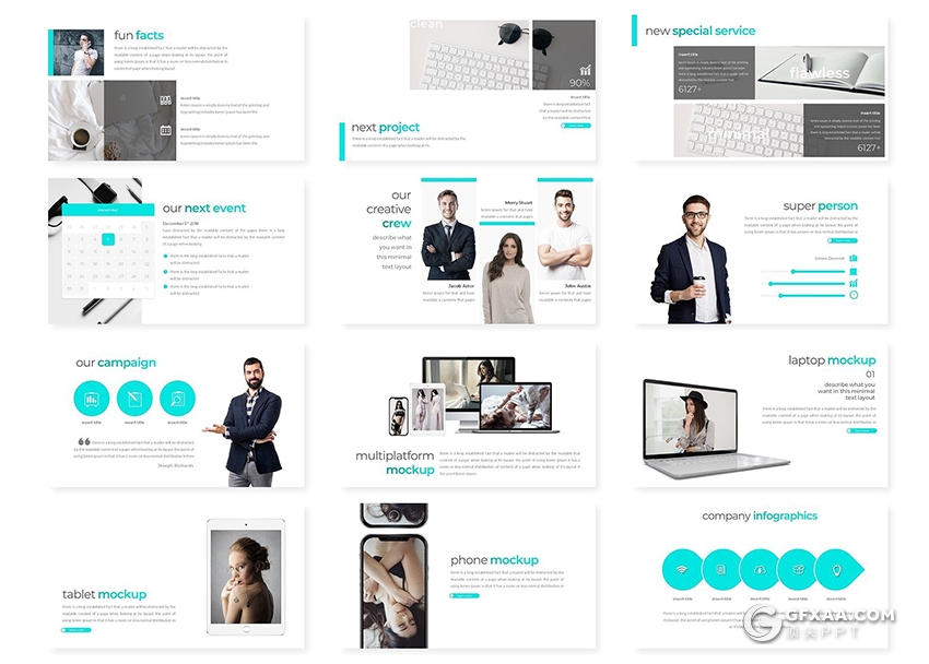 30欧美高逼格团队介绍工作汇报PPT模板 - 顶尖PPT