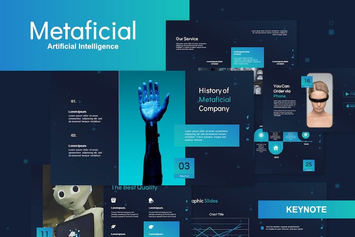 人工智能技术讲述发展方案Keynote模板 - 顶尖PPT