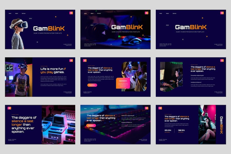 游戏工作室项目展示创意方案PPT模板 - 顶尖PPT