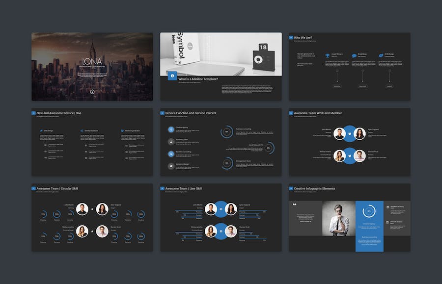 扁平化简约国外商务商用多用途PPT模板 - 顶尖PPT