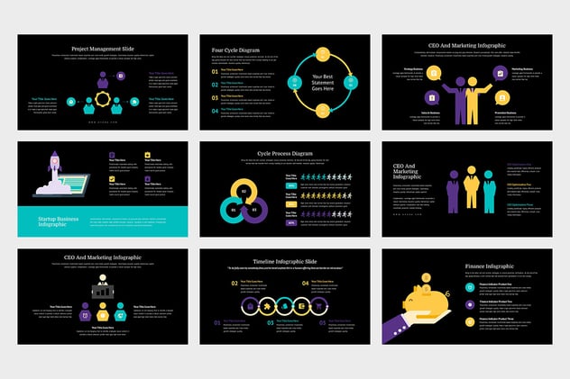商务信息图形keynote模板 - 顶尖PPT