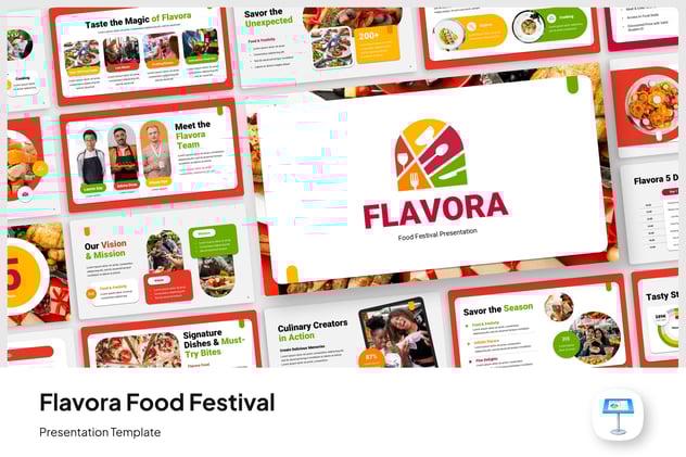 美食节主题keynote模板 - 顶尖PPT