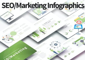 SEO公司搜索引擎优化创意插画keynote模板 - 顶尖PPT