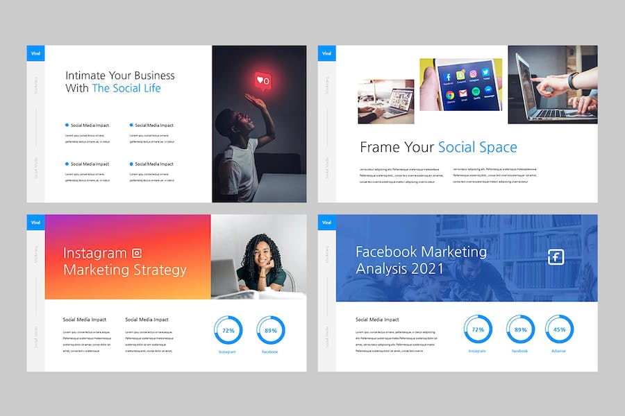 社交媒体营销推广策略讲述Keynote模板 - 顶尖PPT