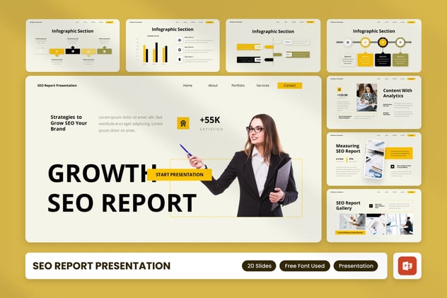 SEO报告数据分析PPT模板 - 顶尖PPT