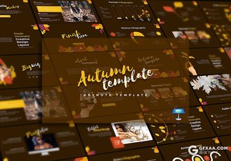 20页秋天秋叶创意图形多用途keynote模板 - 顶尖PPT