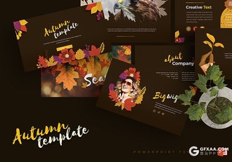 20页秋天秋叶创意图形多用途ppt模板 - 顶尖PPT