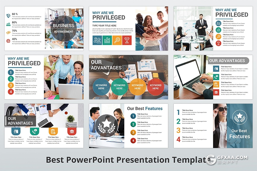 300页国外高端商务风格ppt神作 11种主题配色3种尺寸比例 - 顶尖PPT