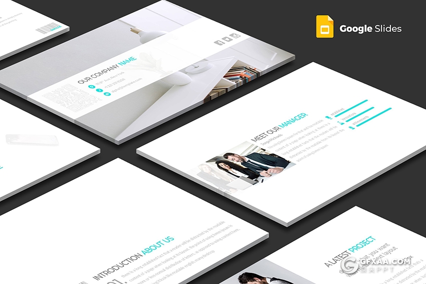 30页欧美商务工作汇报总结Google Sliders模板 - 顶尖PPT