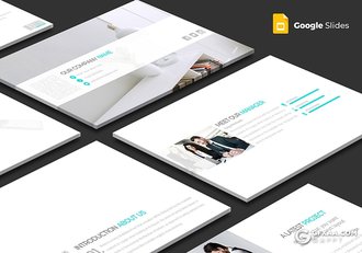 30页欧美商务工作汇报总结Google Sliders模板 - 顶尖PPT