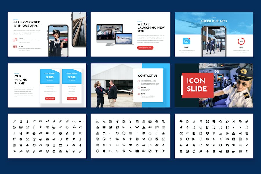 航空学校飞行员培训PPT模板 - 顶尖PPT