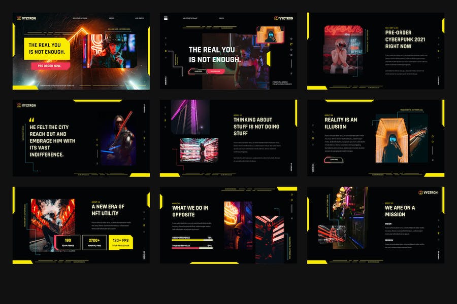 赛伯朋克风格科技产品发布keynote模板 - 顶尖PPT