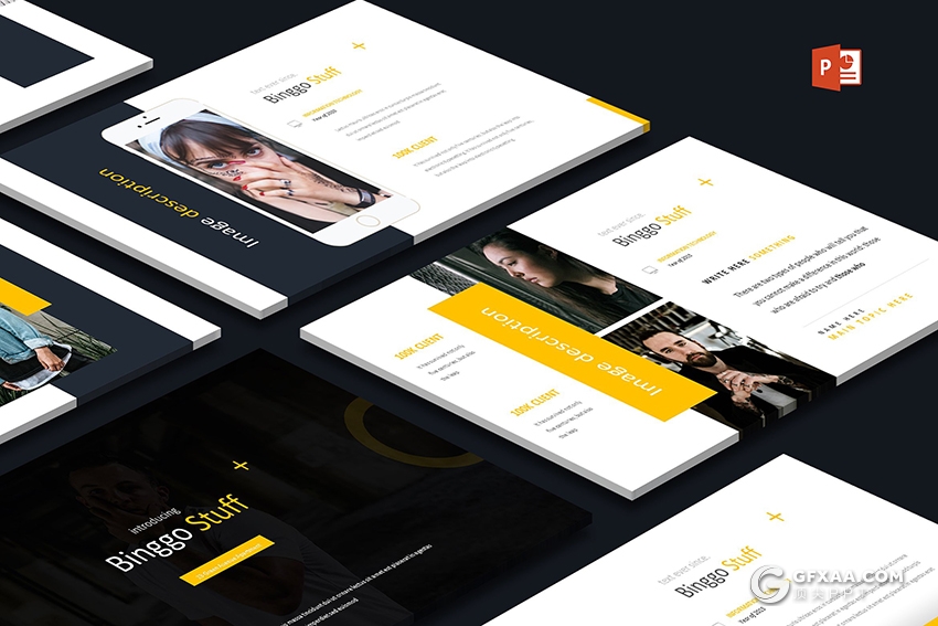 30页国外扁平化商务风格ppt模板 - 顶尖PPT