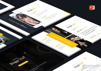 30页国外扁平化商务风格ppt模板 - 顶尖PPT