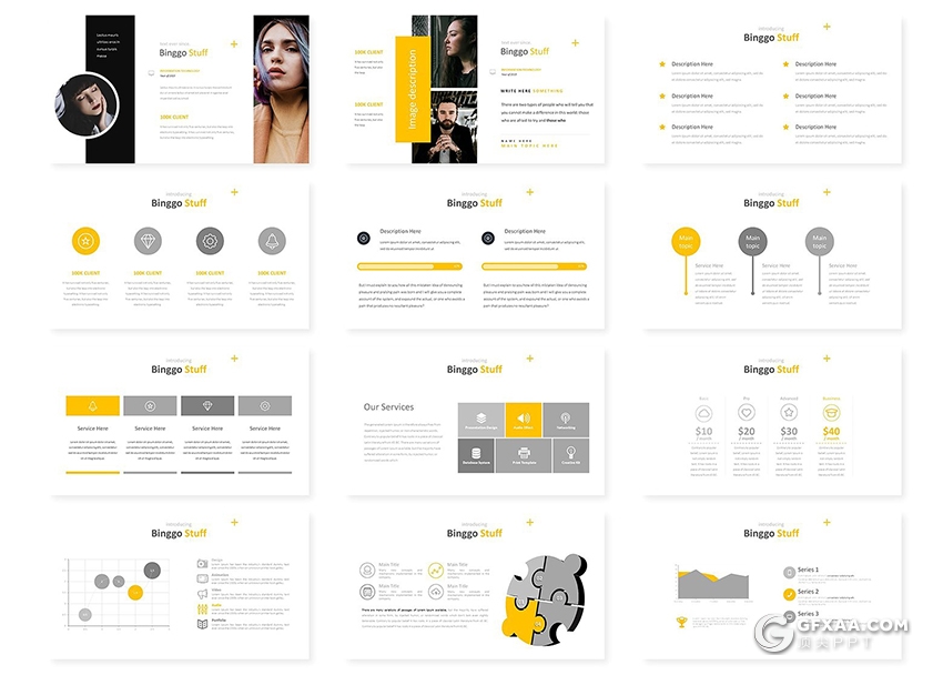 30页国外扁平化商务风格keynote模板 - 顶尖PPT