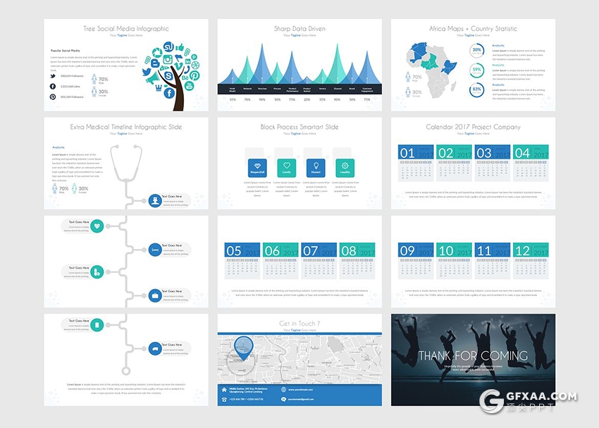 32页扁平化欧美商务多用途ppt模板 - 顶尖PPT