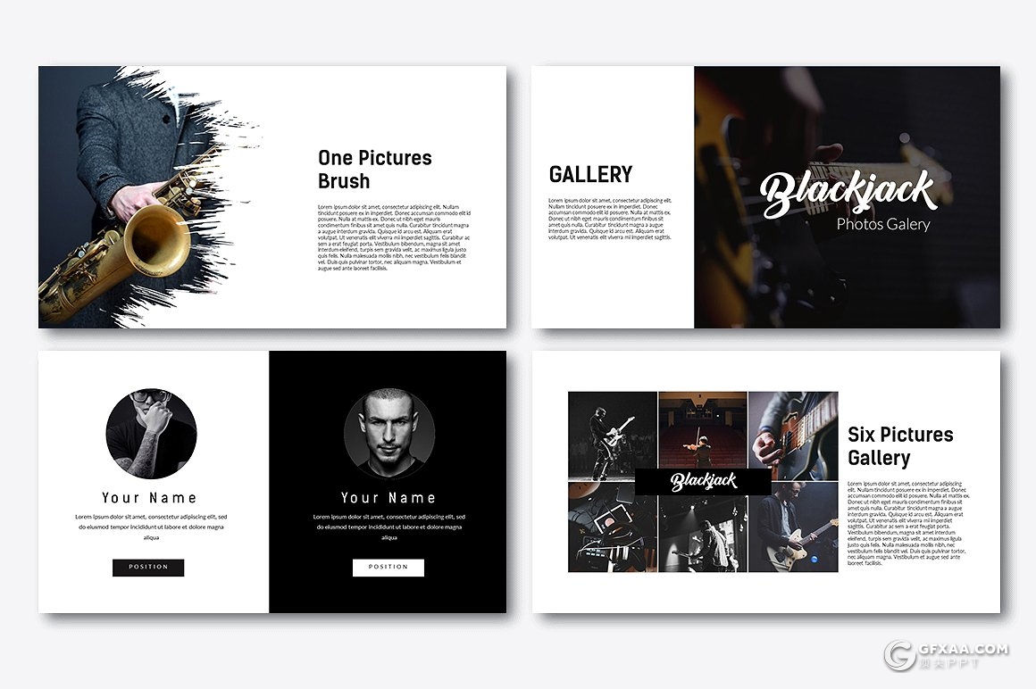 40页黑色音乐演唱会介绍展示ppt模板 - 顶尖PPT