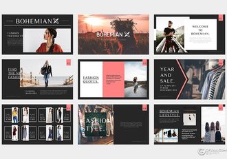 31页简约艺术风格模特个人写真展示ppt模板 - 顶尖PPT