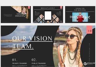 31页简约艺术风格模特个人写真展示keynote模板 - 顶尖PPT