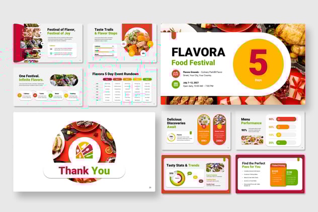 美食节主题keynote模板 - 顶尖PPT