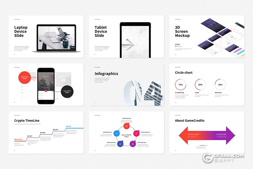 136页国外简约大气炫彩多用途keynote模板 - 顶尖PPT