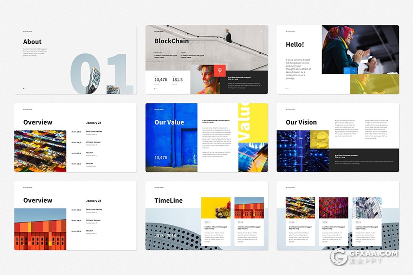 136页国外简约大气炫彩多用途keynote模板 - 顶尖PPT