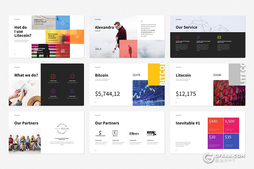 136页国外简约大气炫彩多用途keynote模板 - 顶尖PPT