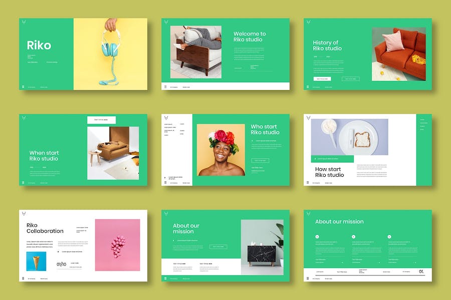 彩色图片拼贴商业计划书Keynote模板 - 顶尖PPT