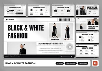 黑白时尚风格PPT模板 - 顶尖PPT