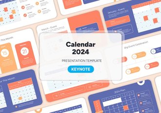 2024时间日历keynote议程安排工作计划keynote模板 - 顶尖PPT