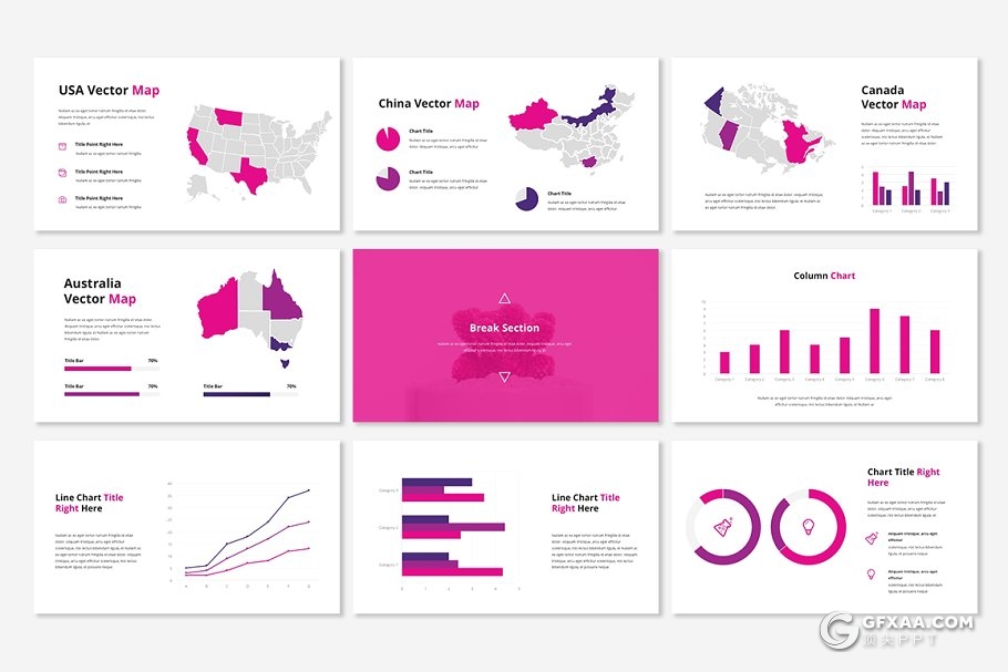 66页紫色文艺商务多用途ppt模板 - 顶尖PPT