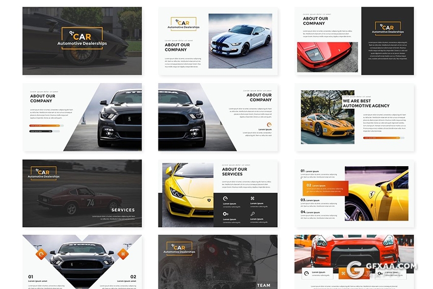 41页5种主题配色汽车营销展示PPT模板 - 顶尖PPT