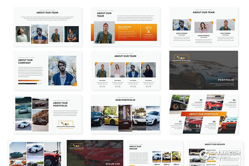 41页5种主题配色汽车营销展示PPT模板 - 顶尖PPT